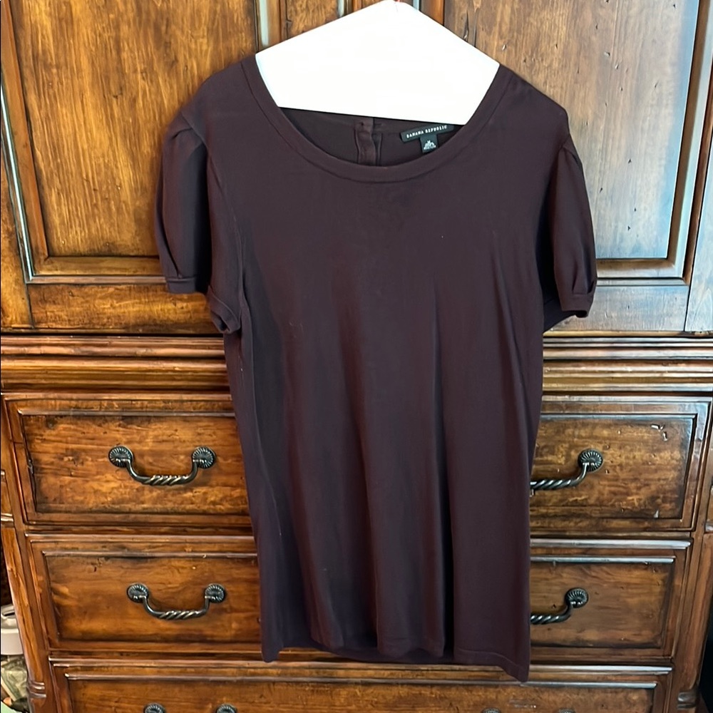 Banana Republic Purple Fitted Short Sleeve Tee